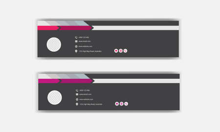 Email signature design. email footer template.のイラスト素材
