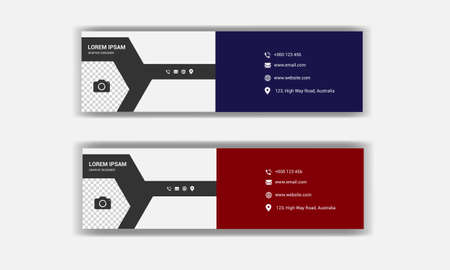 Email signature design. email footer template.のイラスト素材