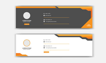 Email signature design. email footer template.のイラスト素材