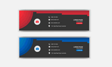 Email signature design. email footer template.のイラスト素材