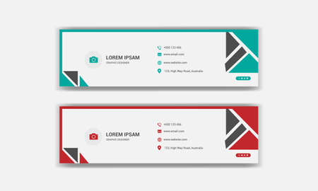 Email signature design. email footer template.のイラスト素材