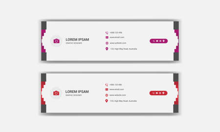 Email signature design. email footer template.のイラスト素材