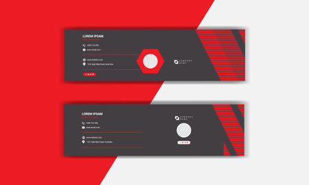Email signature design. email footer template.のイラスト素材