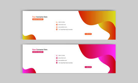 Email signature design. Email footer template.のイラスト素材