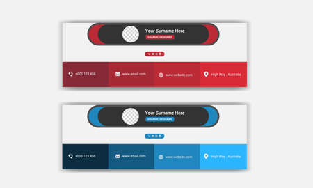Email signature design. Email footer template.のイラスト素材