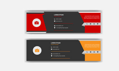 Email signature design. Email footer template.のイラスト素材