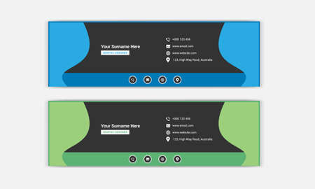 Email signature design. Email footer template.のイラスト素材