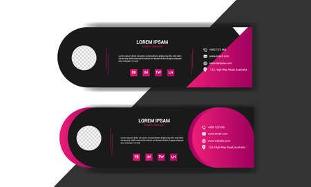 email signature design. email footer template.のイラスト素材