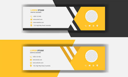 email signature design. email footer template.のイラスト素材