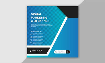 Digital Marketing social media post template. Social media post design, Web banner design,のイラスト素材