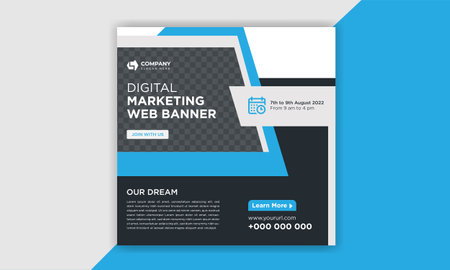 Digital Marketing social media post template. Social media post design, Web banner design,のイラスト素材