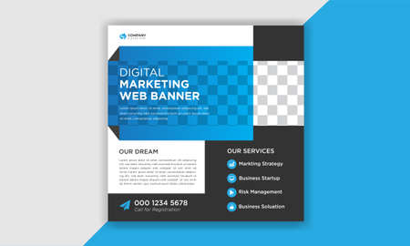 Digital Marketing social media post template. Social media post design, Web banner design,のイラスト素材