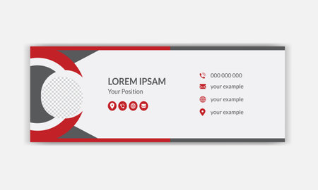 Email Signature Design. Business email signature banner. Flat Design. Vector Illustrationのイラスト素材