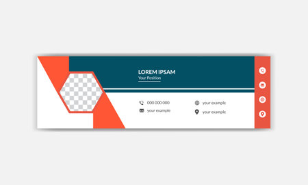 Email Signature Design. Business email signature banner. Modern banner template for social media posts and web internet ads. Vector illustrationのイラスト素材