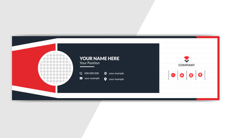 email signature in modern and minimal layout. Corporate email signature with an author photo place.のイラスト素材