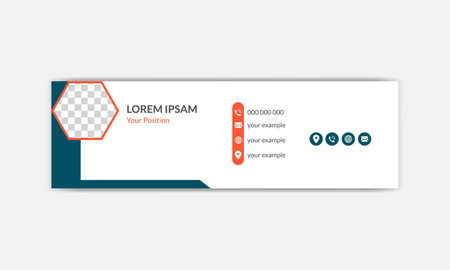 Email Signature Design. Business email signature banner.. Flat Design Vector Illustrationのイラスト素材