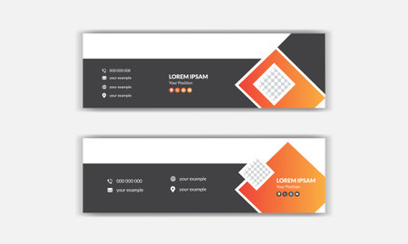 email signature in modern and minimal layout. Corporate email signature with an author photo place. Vector illustrationのイラスト素材