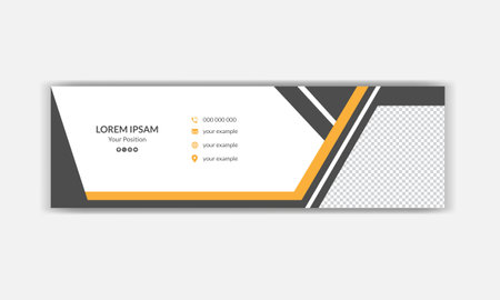 Email Signature Design. Business email signature banner. Vector illustration.のイラスト素材