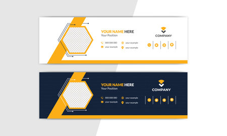 Modern Creative and Clean Corporate  email signature Template. Flat Design Vector Illustrationのイラスト素材