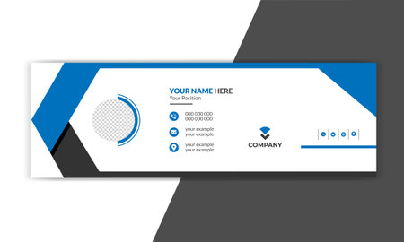 Modern simple and clean business  email signature template. Easy to use and edit.のイラスト素材
