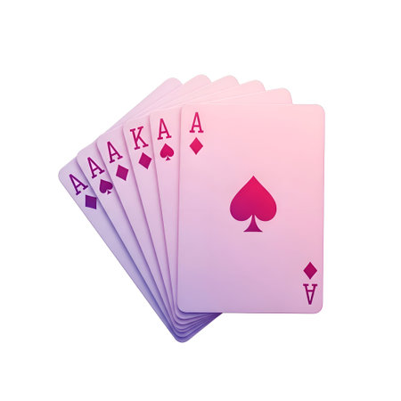 a deck of playing cards with a pastel pink color scheme. The card is an Ace of Spades, prominently...