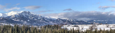 Zakopane - Tatra Mountains - Panorama with view on Giewontの写真素材