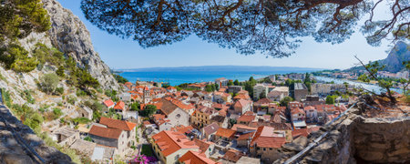 Panorama of the city of Omis - Dalmatia - Croatiaの写真素材