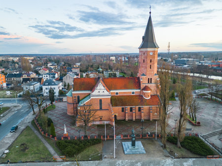 Aerial view of the church of St. Nicholas in Vilnius, Lithuaniaの写真素材