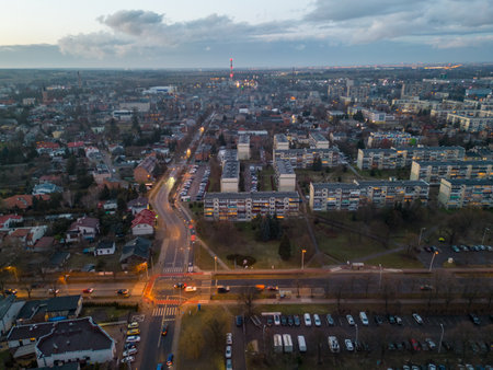 Aerial view of the city of Vilnius, Lithuania.の写真素材