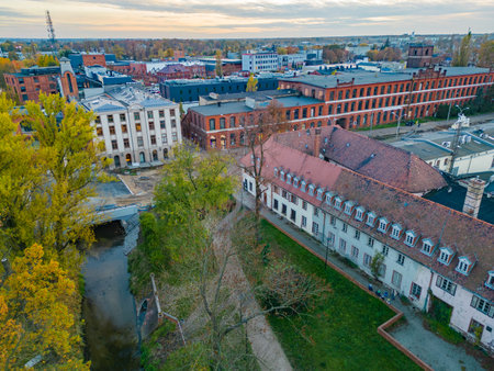 Aerial view of the old town of Kiel, Germany.の写真素材