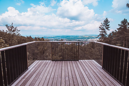 Panoramic view at Stary SÄcz city - Beskidy Mountainsの写真素材