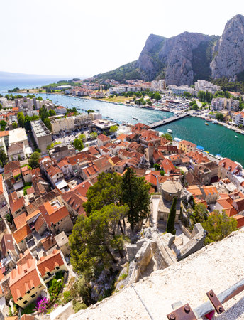 Panoramic view of the old town of Budva, Montenegroの写真素材