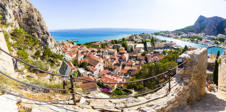 Panoramic view of Kotor old town, Montenegro.の写真素材