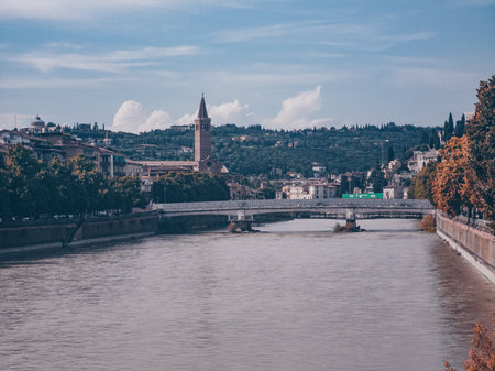 View of the city from the river.の写真素材