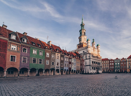 City center and town hall - Poznan - Polandの写真素材