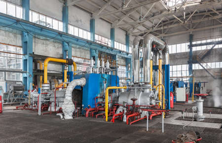 Compressor station for the production of ammonia. Indoorの写真素材
