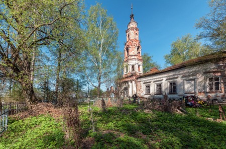 Antique abandoned bell tower in the old cemeteryの写真素材