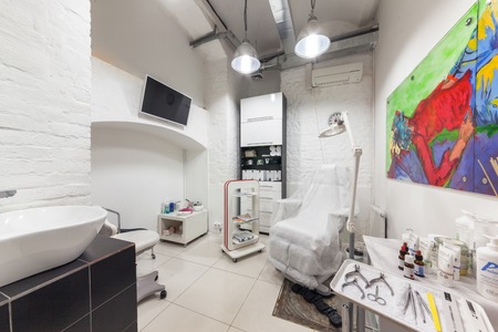MOSCOW - APRIL 2015. The interior of the beauty salon "MAGIC STYLE". Cabinet beauticianのeditorial素材