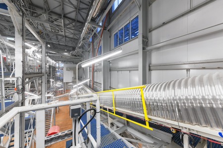 Giant industrial conveyor for chemicals and Ammonium nitrate at a chemical plantの写真素材