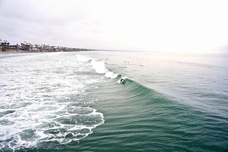 Oceanside sea view and surfboardの写真素材