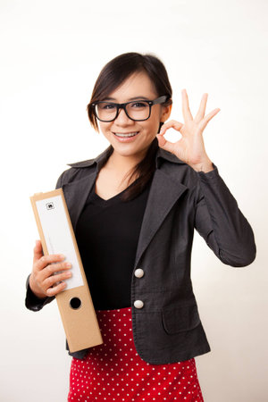 beatiful Asian working womanの写真素材