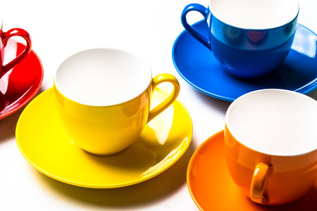 colorful cup shooting in studio