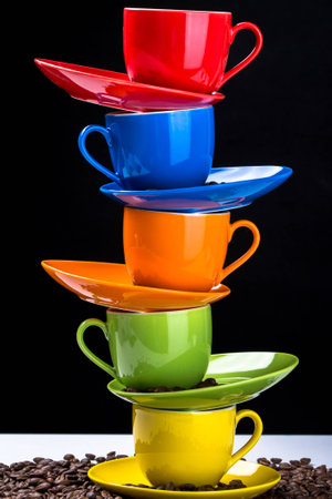 colorful cup shooting in studioの写真素材