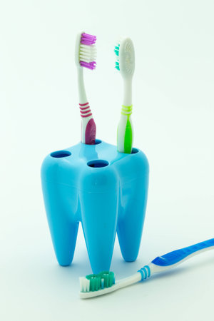 tooth brush shooting in studioの写真素材