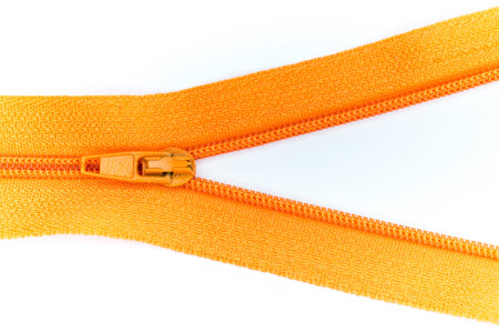 colorful zip shooting in white backgroundの写真素材