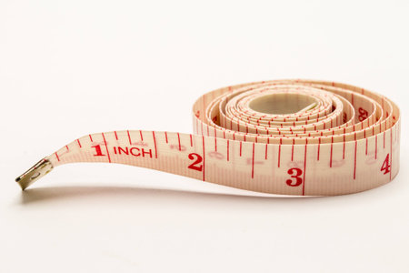 tape measure shooting in white background