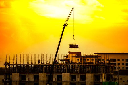 construction site in nearly sun set timeのeditorial素材