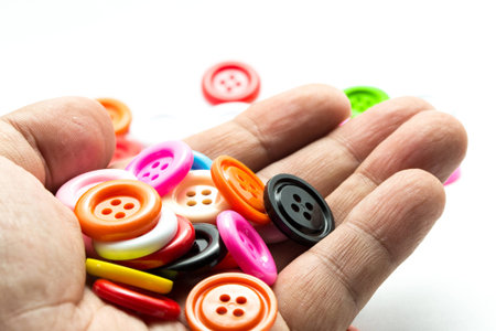 colorful buttons shooting in studio