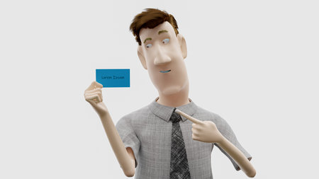people holding blank card, board, 3d render