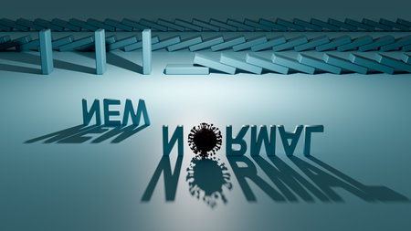 new normal, meeting and bubble, 3d renderの写真素材